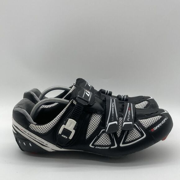 Mens Size 46 B36 Louis Garneau Revo XR3 Road Cycling Shoes Black Hook Loop - Picture 1 of 12
